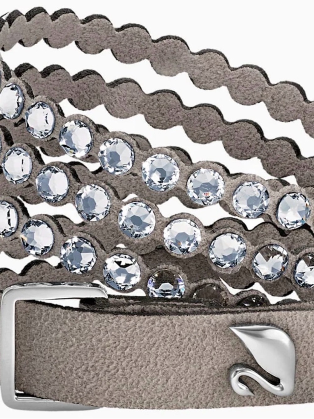Swarovski Gray Crystal Suede Multi-Row Wrap Bracelet